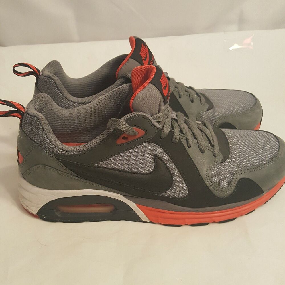 MEN'S Nike Air Max Trax Size 8.5 Running Shoes 2013 Lunarlon GREY RED Sneaker